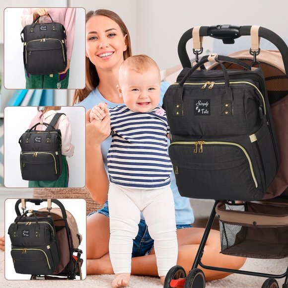Baby Diaper Bag With Changing Station 3 in 1 diaper bag Backpack Large Capacity - Picture 3 of 11